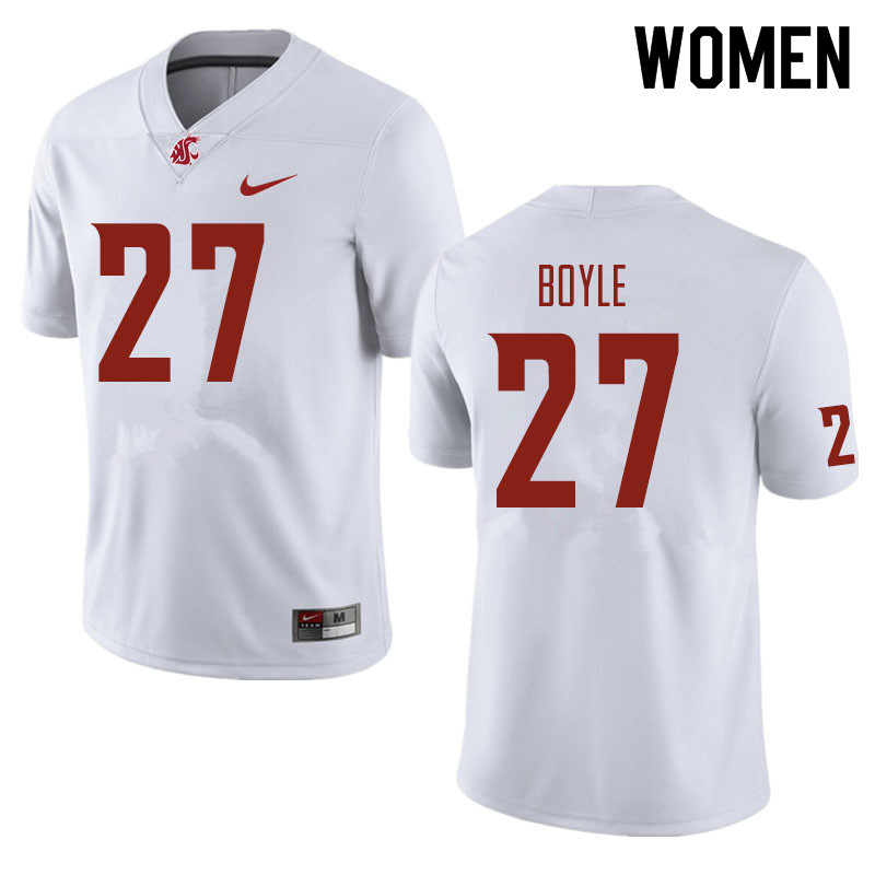 Women #27 Andrew Boyle Washington State Cougars Football Jerseys Sale-White